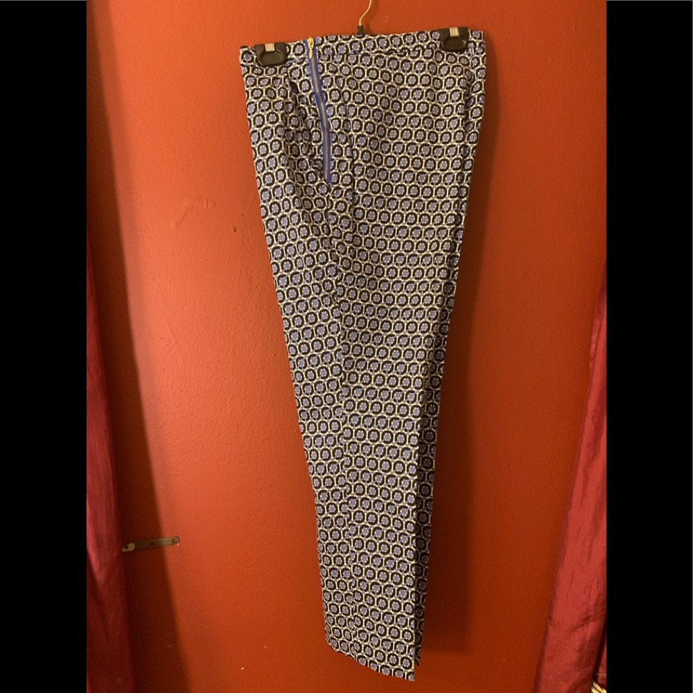 Loft fashion straight leg pants royal blue prints